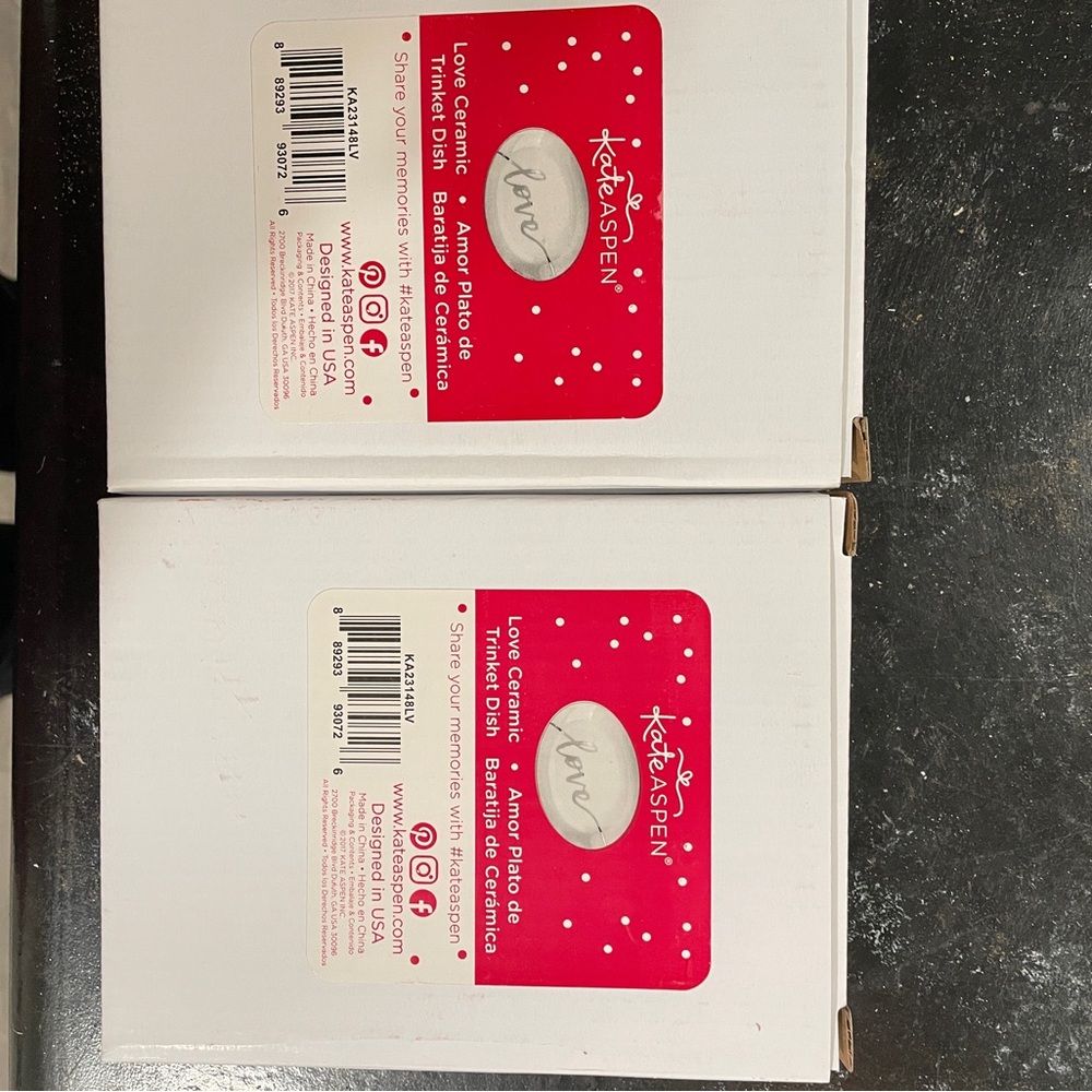 Kate Aspen Love Ceramic Trinket Dish Set